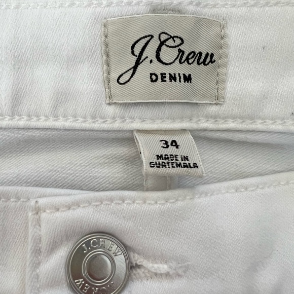 CREW 10" High Rise Toothpick Jeans in White Women's Size 34 - Picture 6 of 13